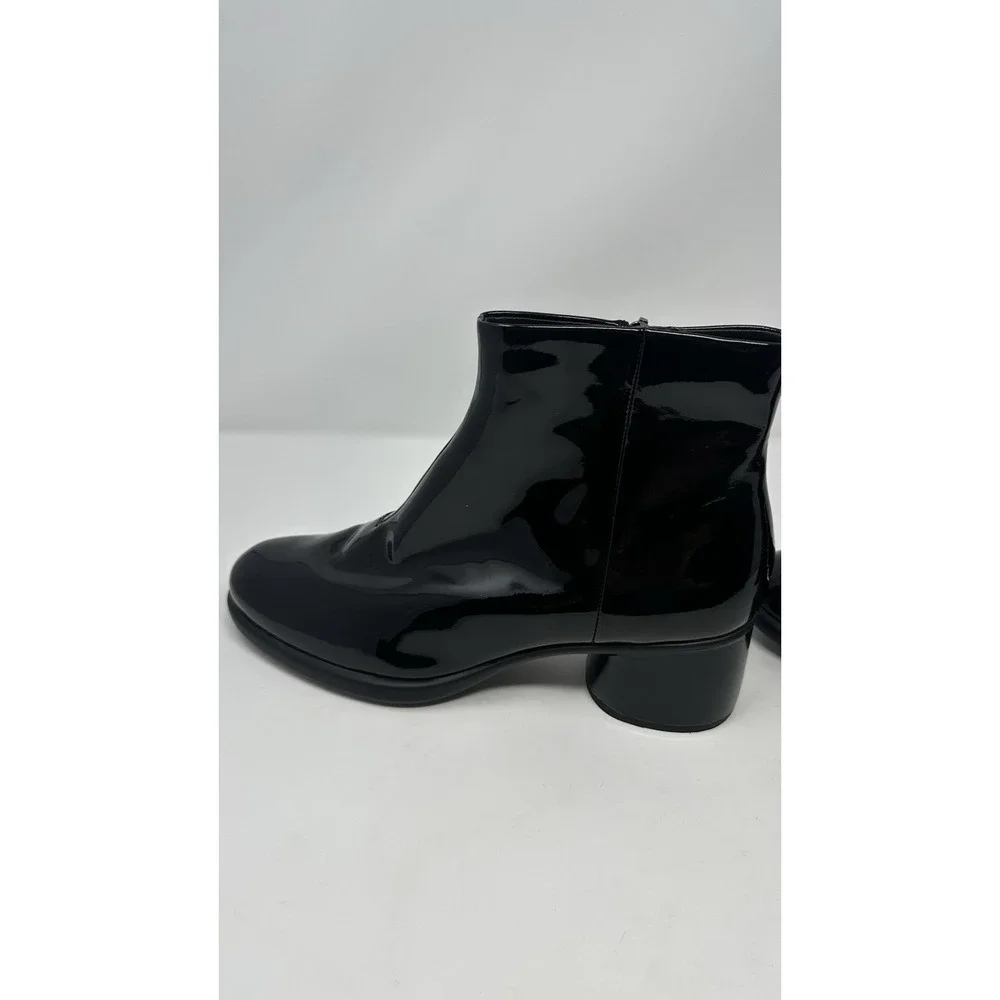 ECCO WOMEN BOOTS SHOES SCULPTED PATENT LEATHER BLACK SIZE 41 EU / 10 USA